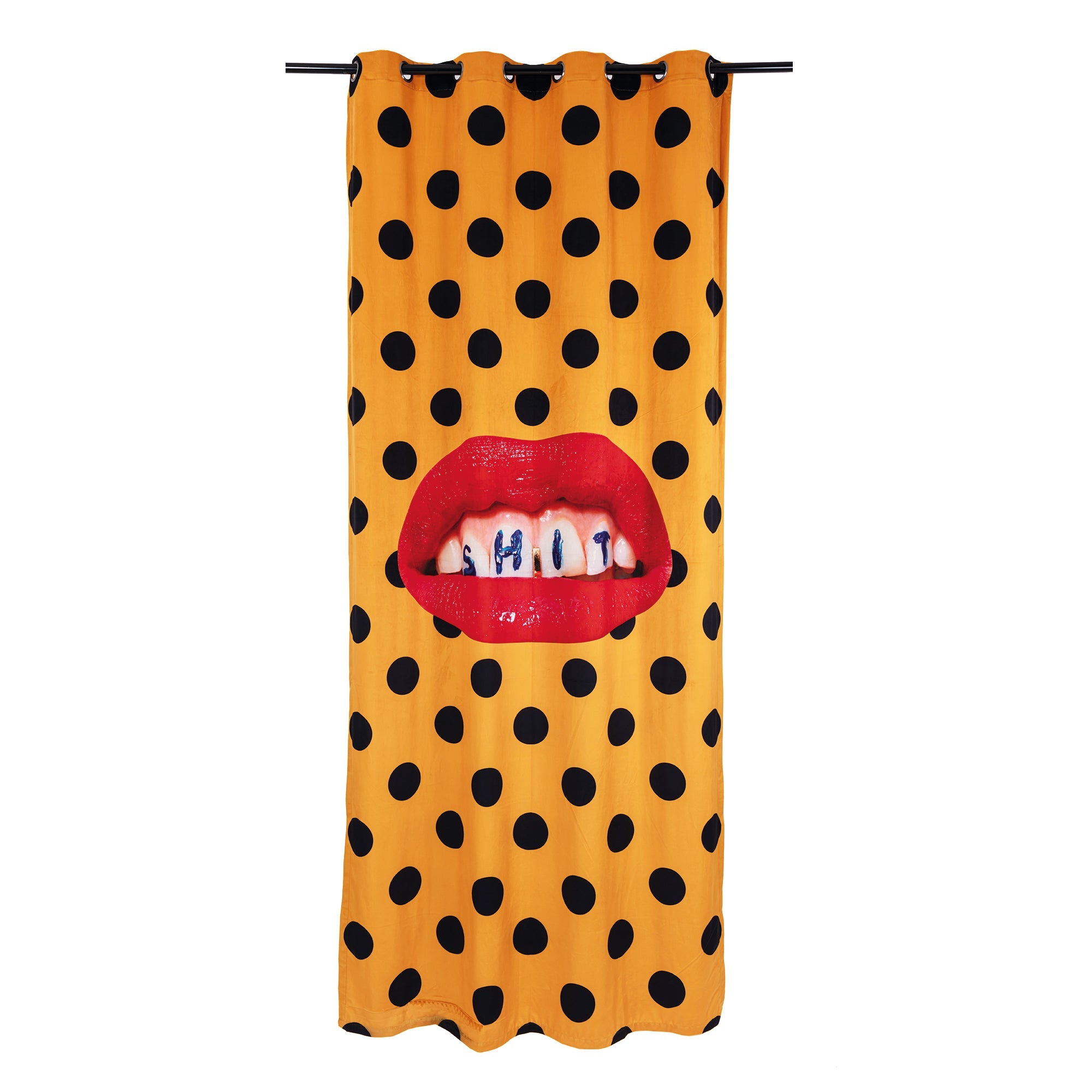 Curtains by Seletti, Toiletpaper Design in Roses, Snakes, Shit, Water, Zig Zag, Frames, Lipstick, and Clouds