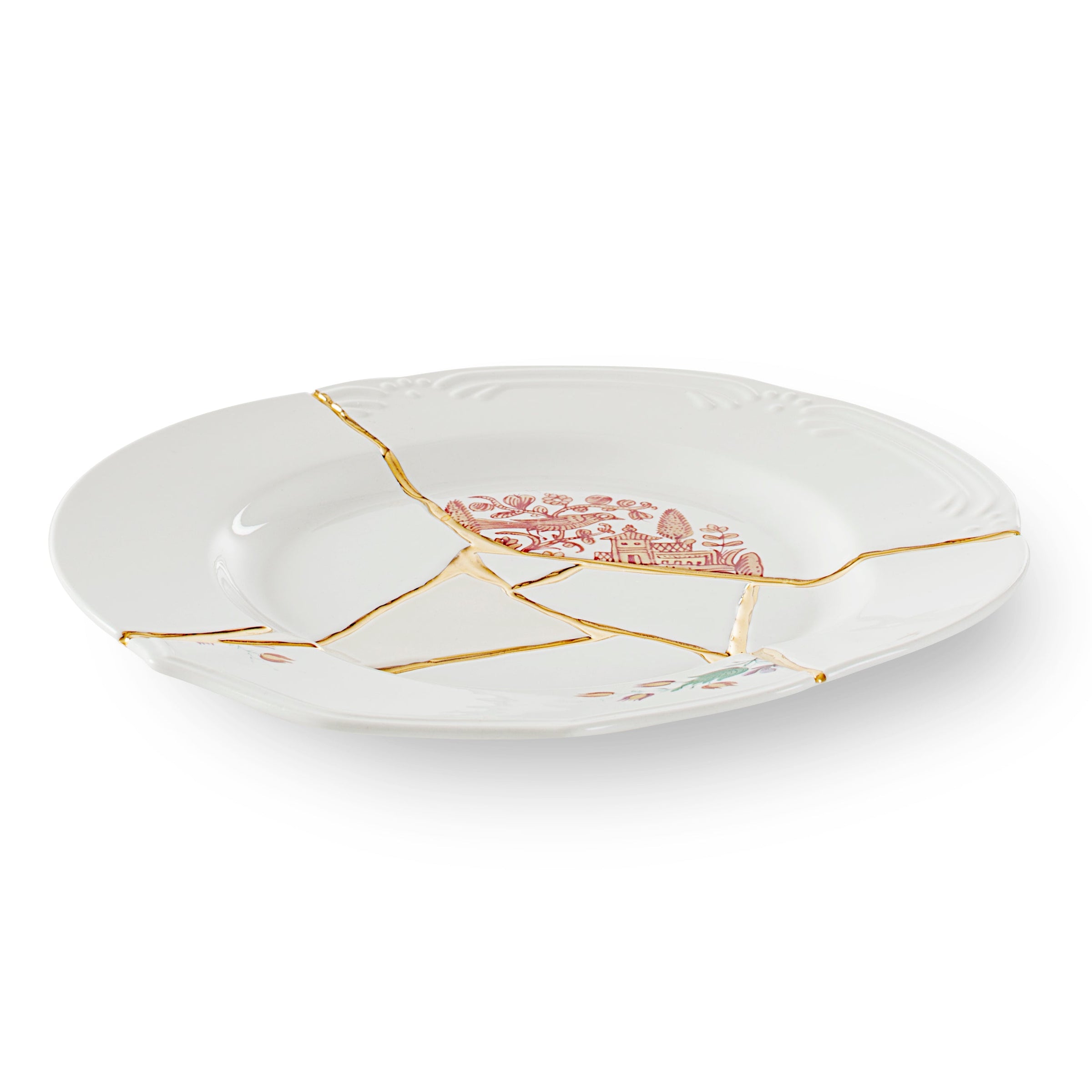 Seletti Kintsugi Dinner Plate - Handmade Porcelain with 24K Gold Accents