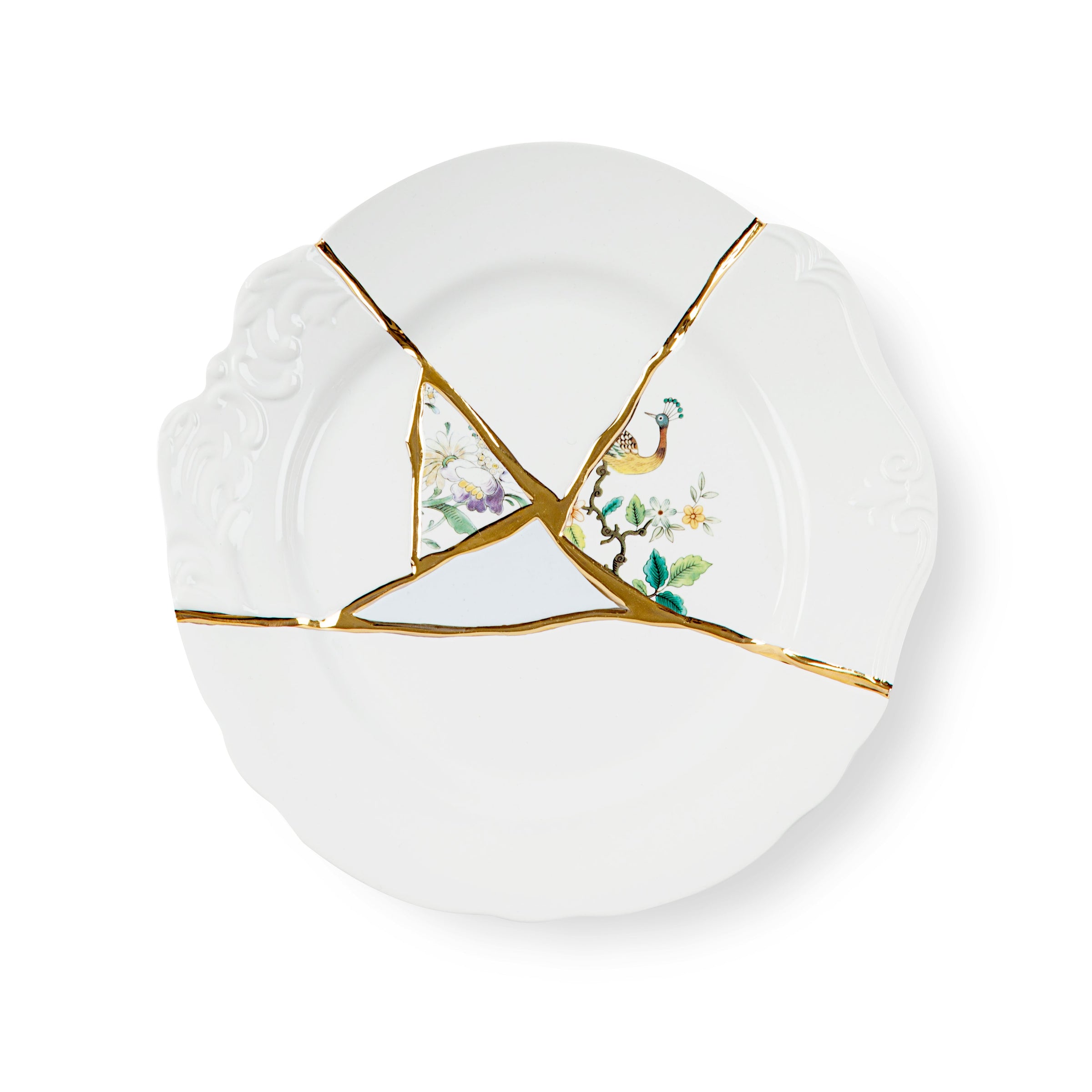 Seletti Kintsugi Dinner Plate - Handmade Porcelain with 24K Gold Accents
