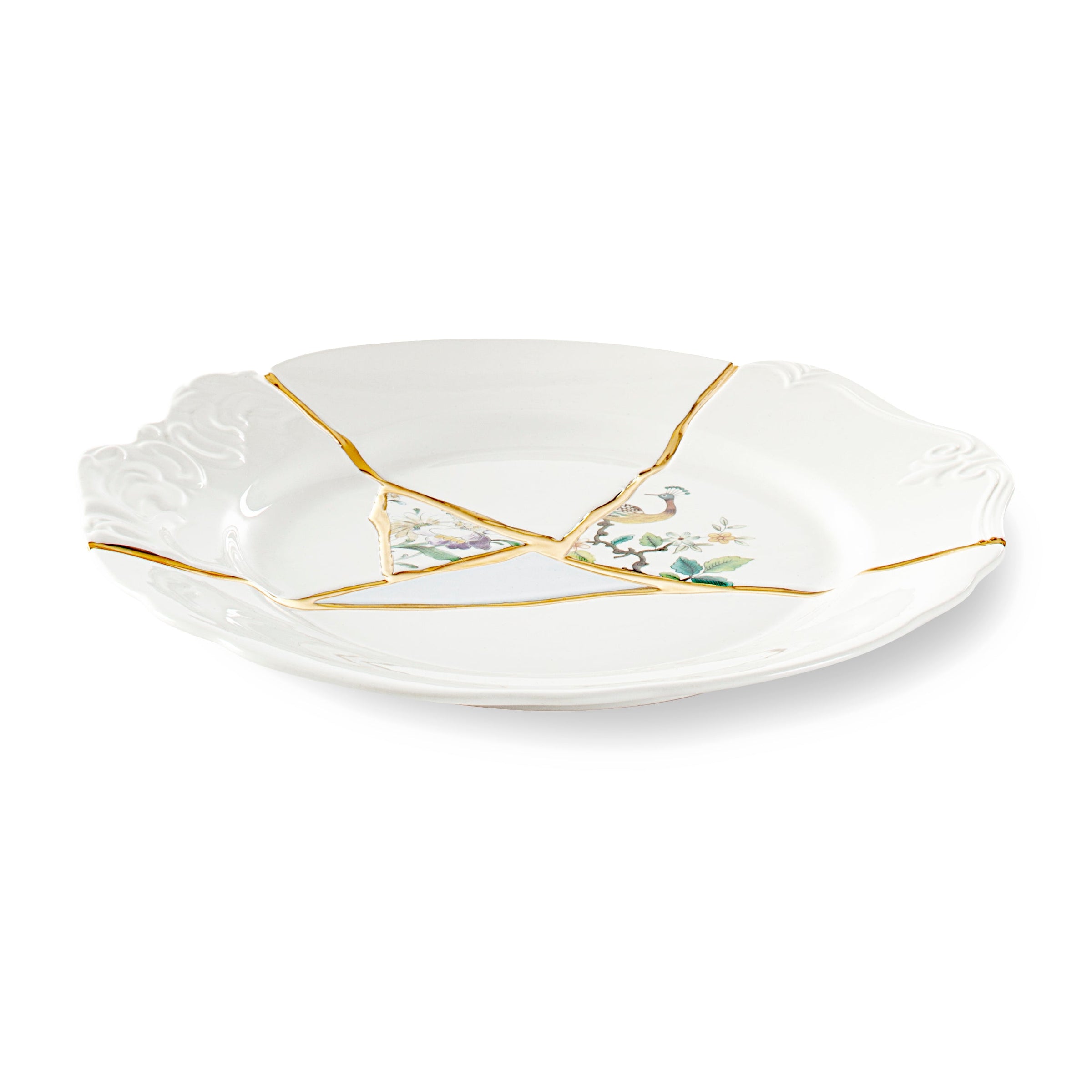 Seletti Kintsugi Dinner Plate - Handmade Porcelain with 24K Gold Accents