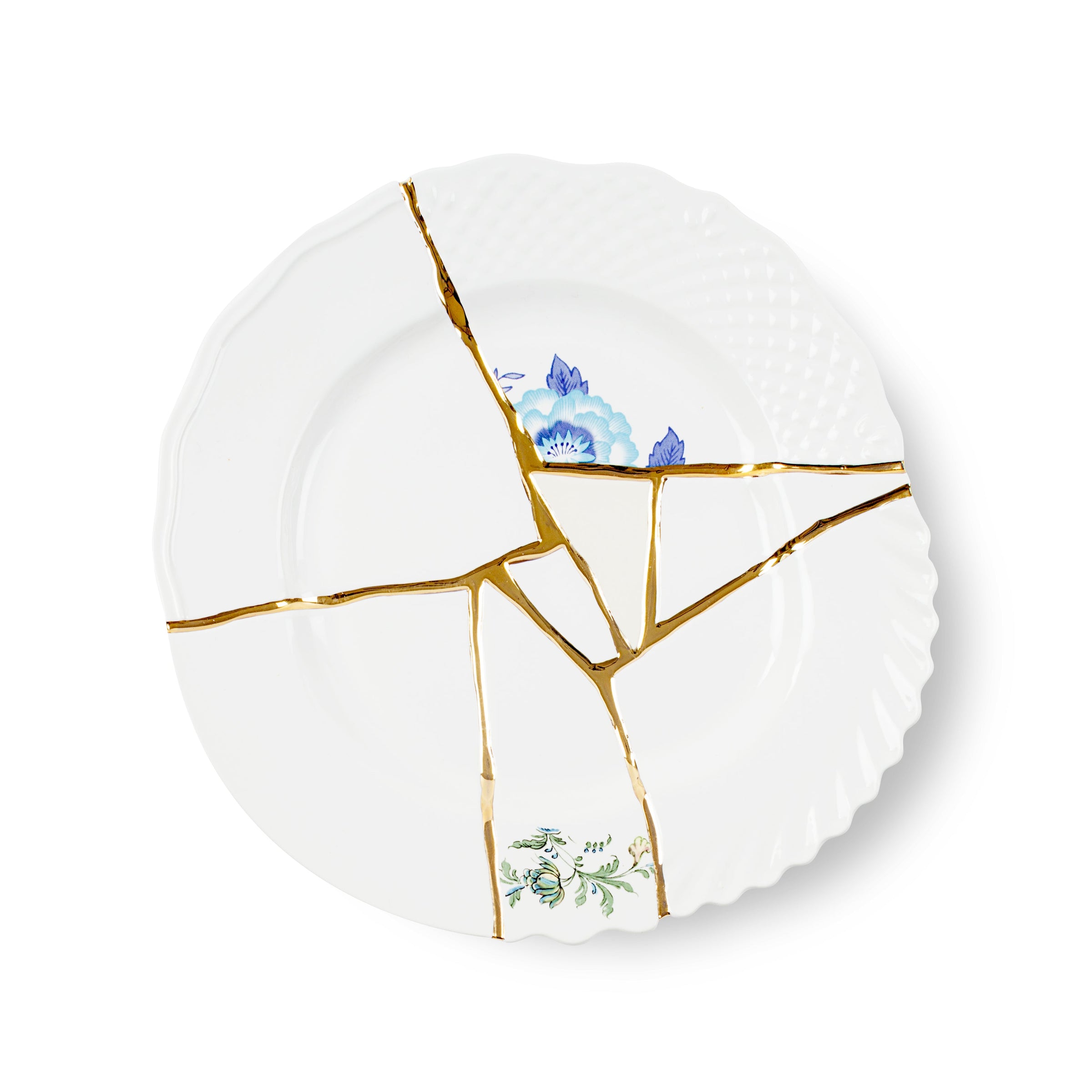 Seletti Kintsugi Dinner Plate - Handmade Porcelain with 24K Gold Accents