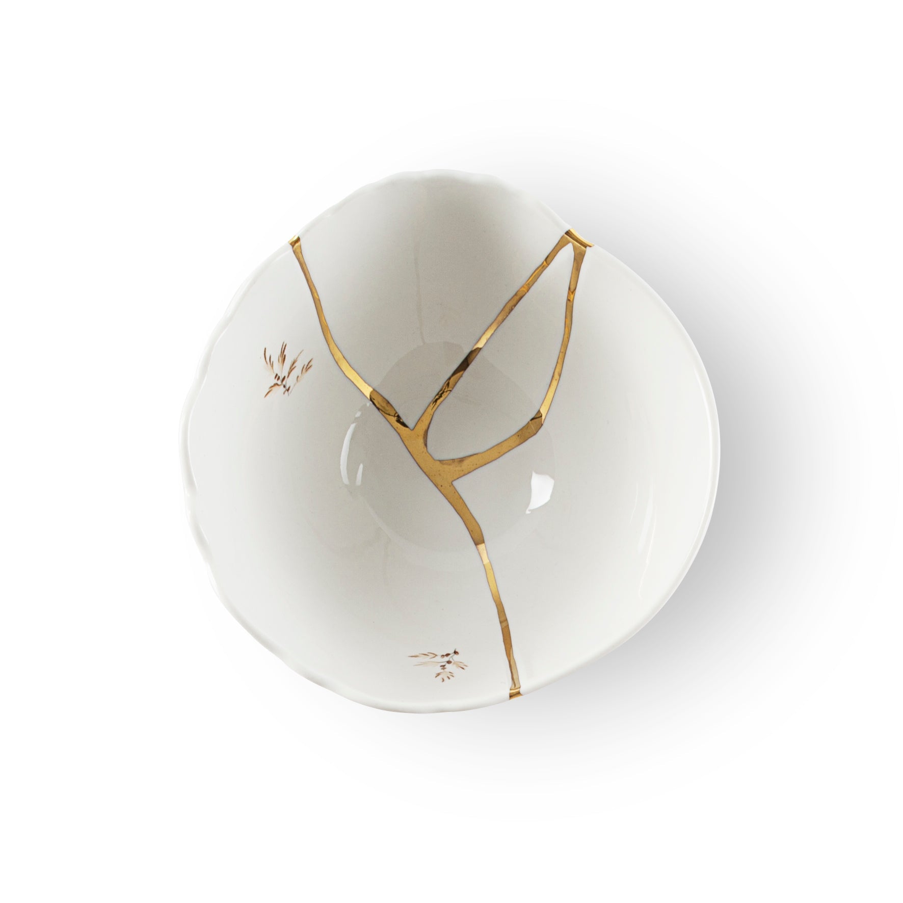 Seletti Kintsugi Small Fruit Bowl - Handmade Porcelain with 24K Gold Detailing