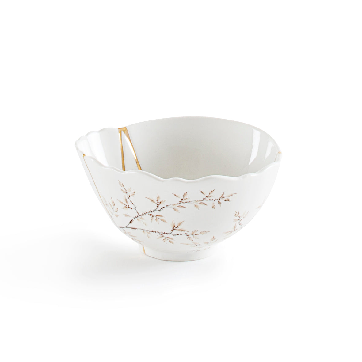 Seletti Kintsugi Small Fruit Bowl - Handmade Porcelain with 24K Gold Detailing