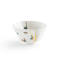 Seletti Kintsugi Small Fruit Bowl - Handmade Porcelain with 24K Gold Detailing