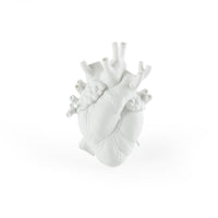Seletti Love In Bloom White Porcelain Heart Vase - Anatomical Heart Design