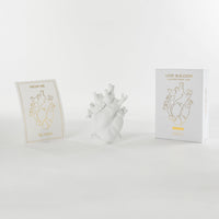 Seletti Love In Bloom White Porcelain Heart Vase - Anatomical Heart Design