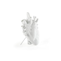 Seletti Love In Bloom White Porcelain Heart Vase - Anatomical Heart Design