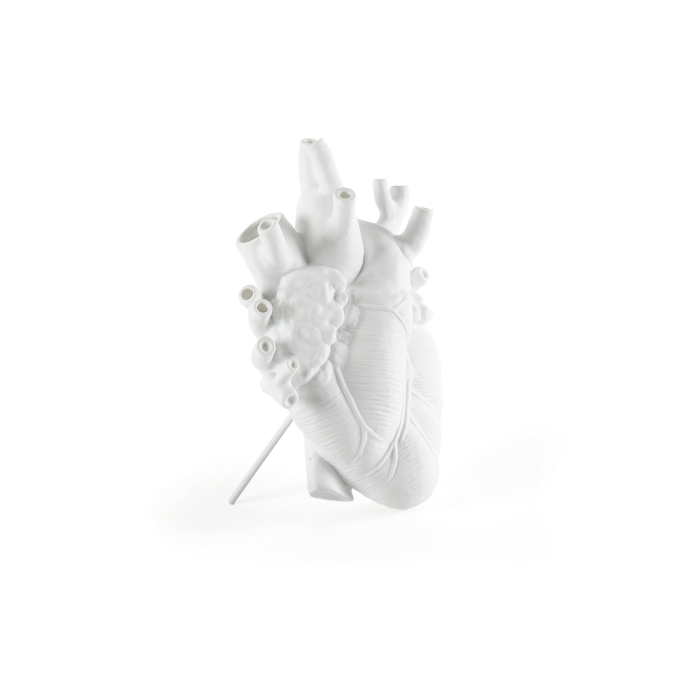 Seletti Love In Bloom White Porcelain Heart Vase - Anatomical Heart Design