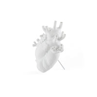 Seletti Love In Bloom White Porcelain Heart Vase - Anatomical Heart Design