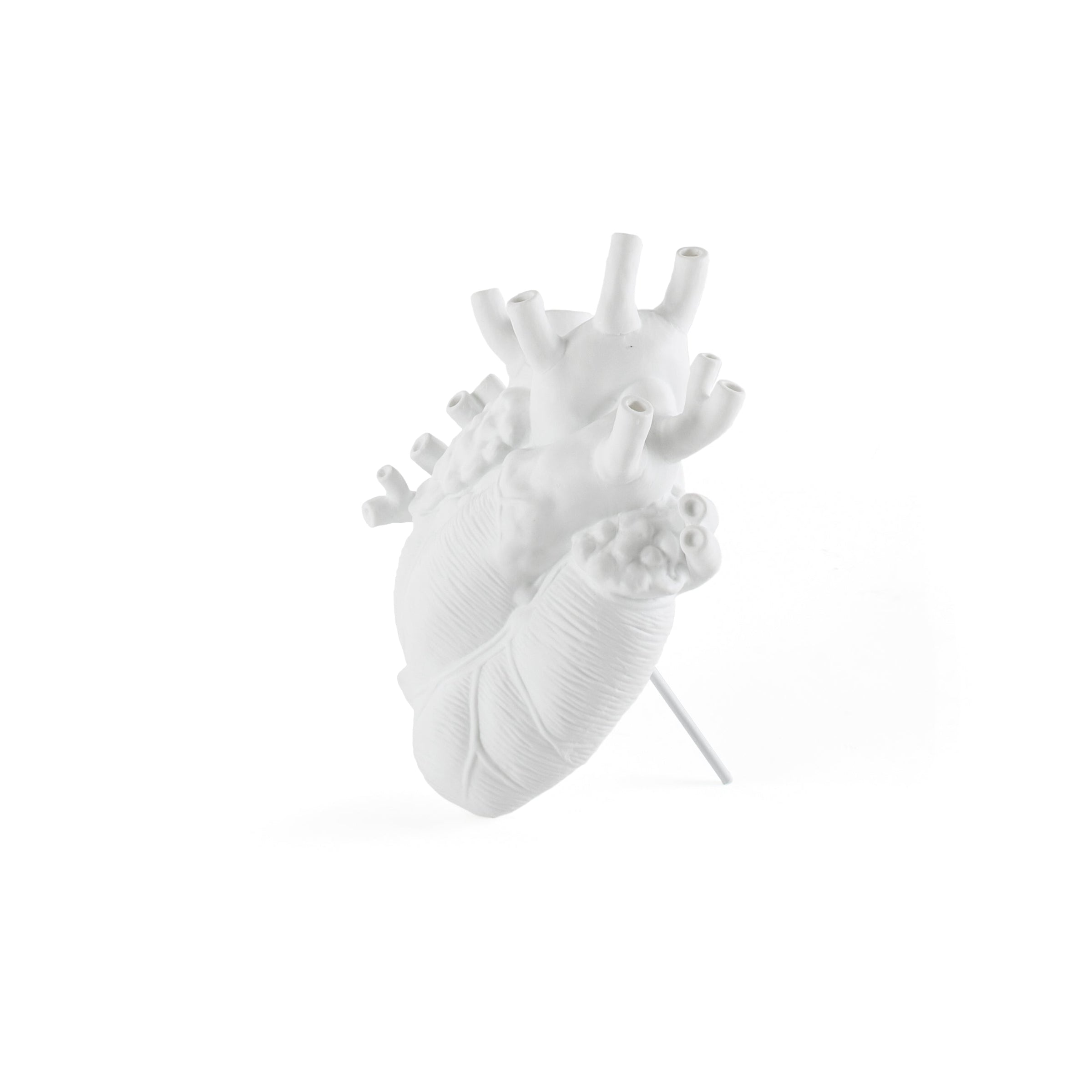 Seletti Love In Bloom White Porcelain Heart Vase - Anatomical Heart Design