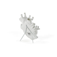 Seletti Love In Bloom White Porcelain Heart Vase - Anatomical Heart Design