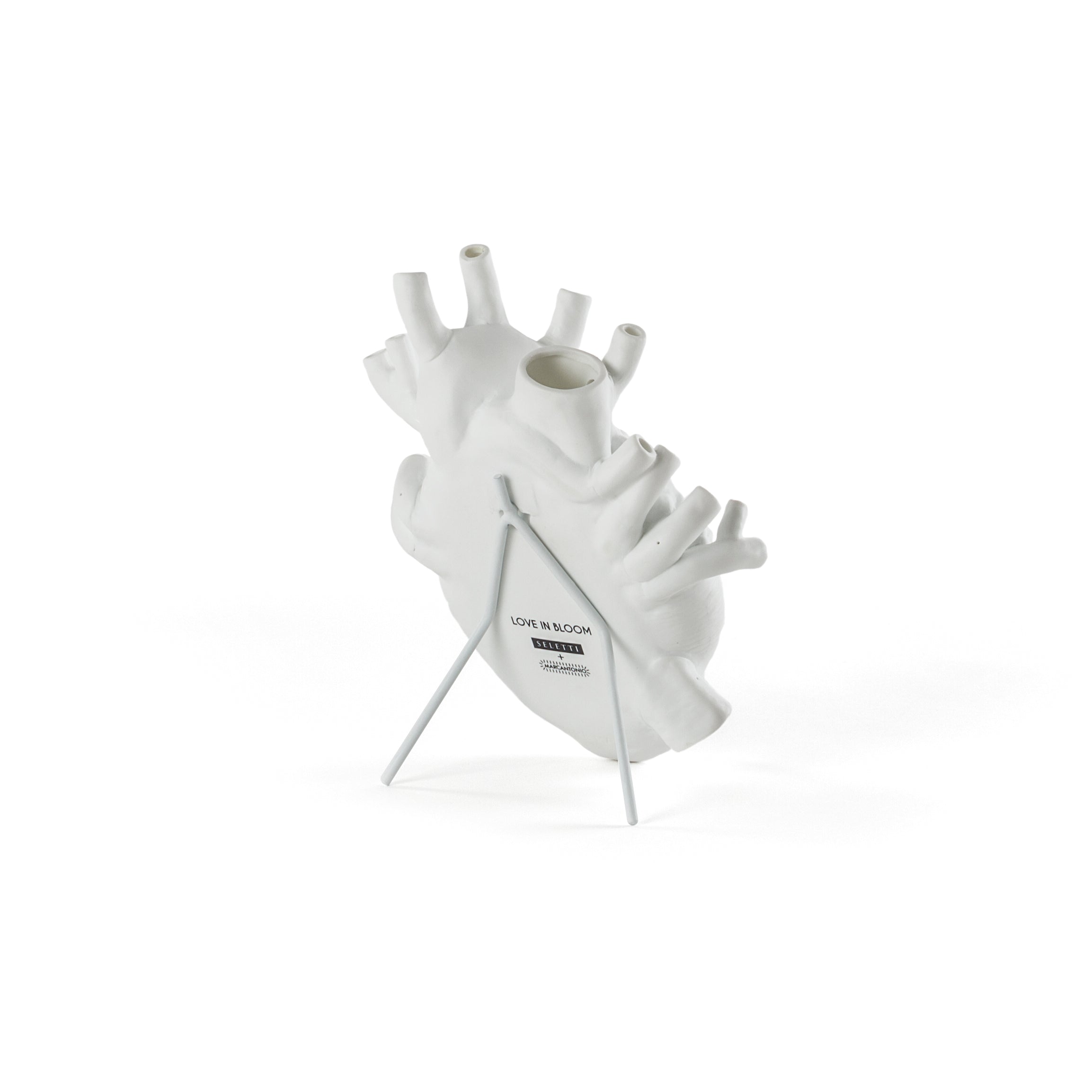 Seletti Love In Bloom White Porcelain Heart Vase - Anatomical Heart Design