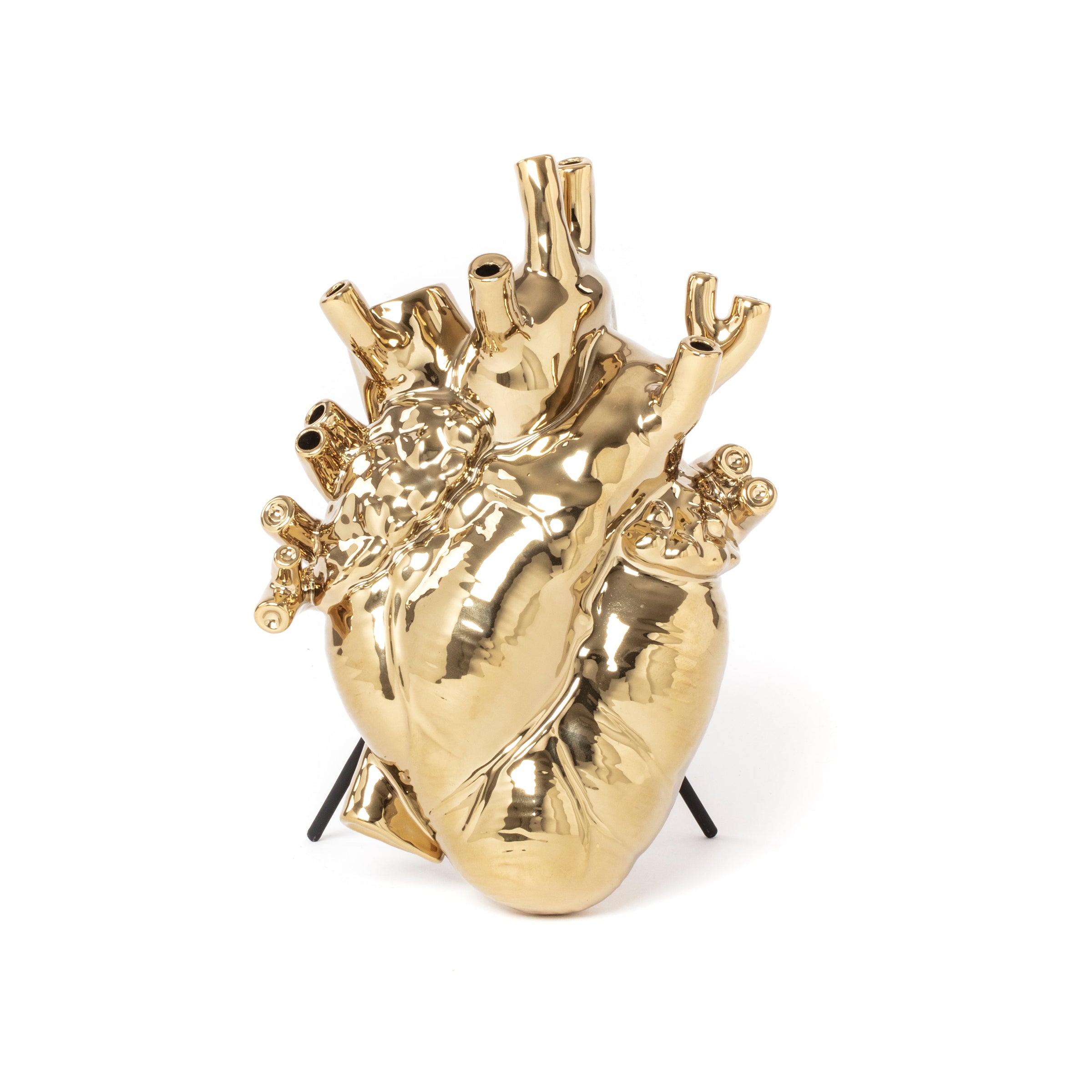 Seletti Love In Bloom Gold Vase - Luxury Anatomical Heart Vase