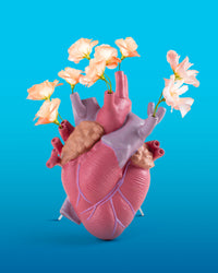 Seletti Love In Bloom Colour Vase - Lifelike Anatomical Heart Vase