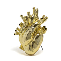 Seletti Love In Bloom Giant Gold Vase - Oversized Golden Anatomical Heart Vase