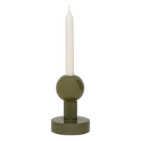 pallo a candle holder in capulet olive holding white taper candle