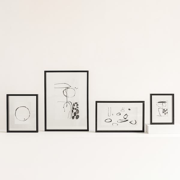 side view of Urban Nature Culture small black minimalist floating picture frame
