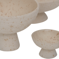 close-up of speckled ceramic texture on small lav footed bowl by urban nature culture

