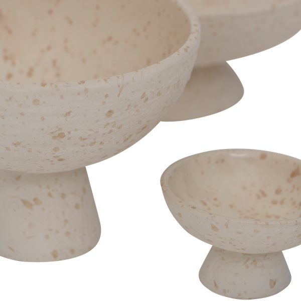 close-up of speckled ceramic texture on small lav footed bowl by urban nature culture
