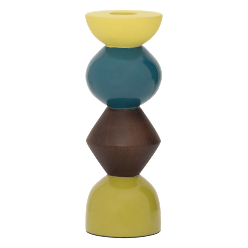rear or alternate cut-out angle of mango wood Signe candle holder
