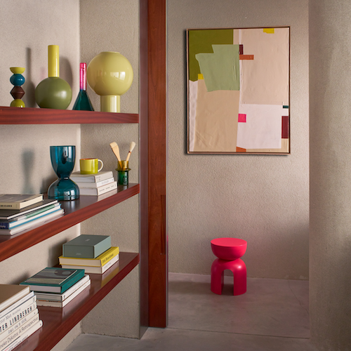 Signe candle holder by Urban Nature Culture styled in a colourful modern interior