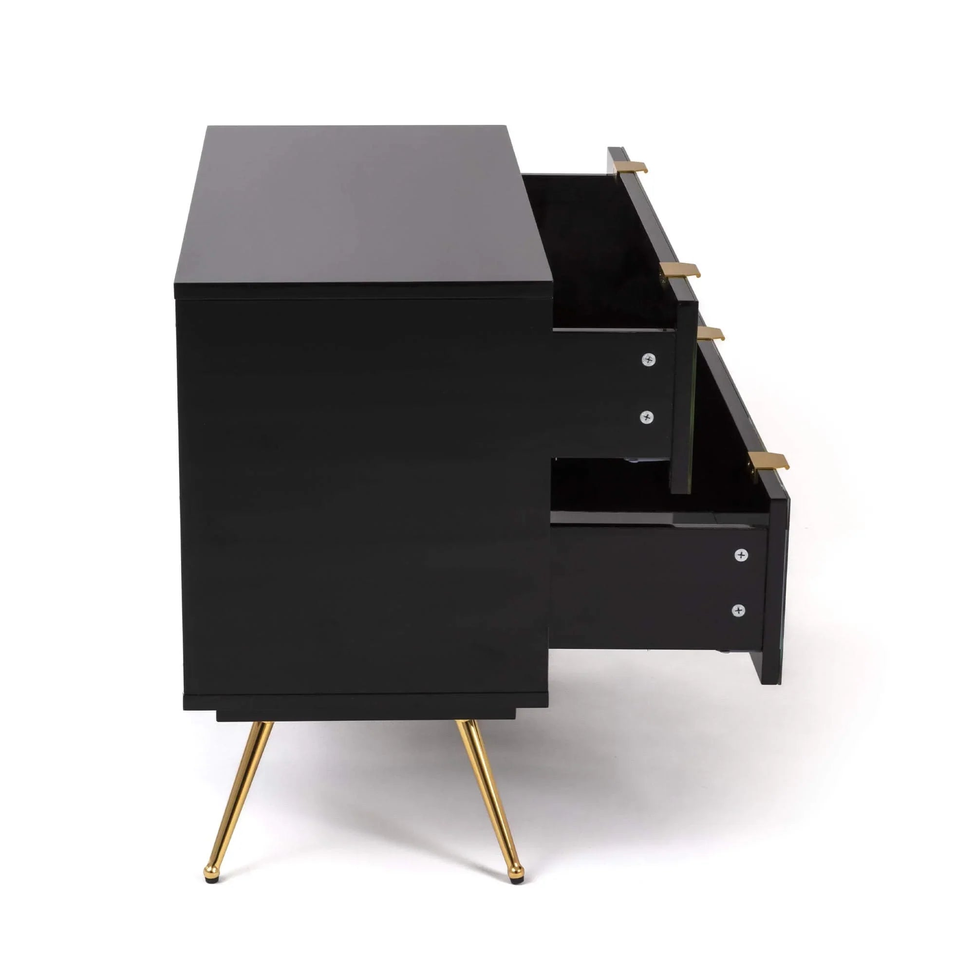 Modern chest of drawers in black and gold by Seletti