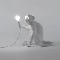 Seletti White Monkey Lamp, sitting version, view 3