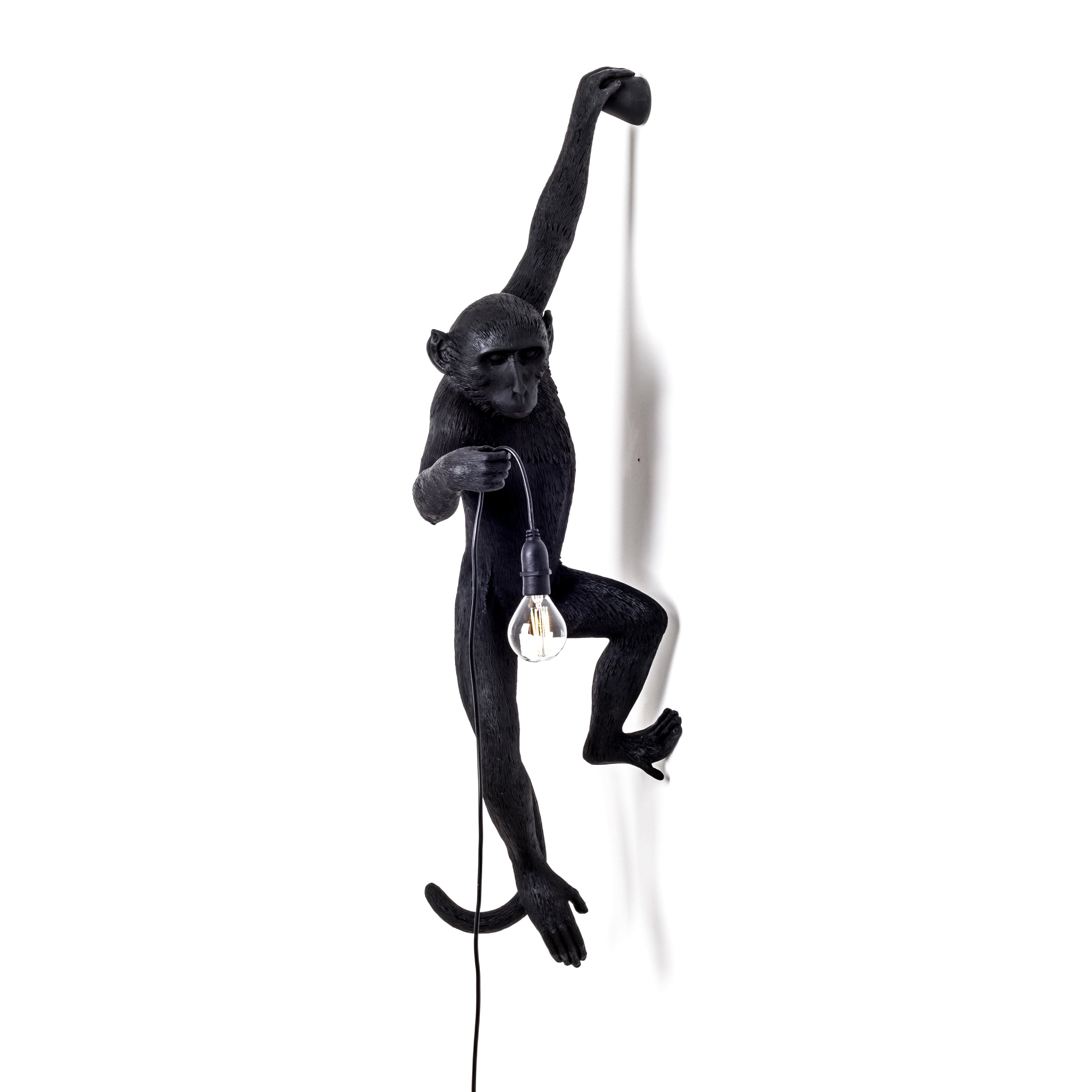 Seletti Monkey Lamp Collection - Black Monkey Lamp, White Monkey Lamp, Standing, Sitting, Hanging, Ceiling, and Swing