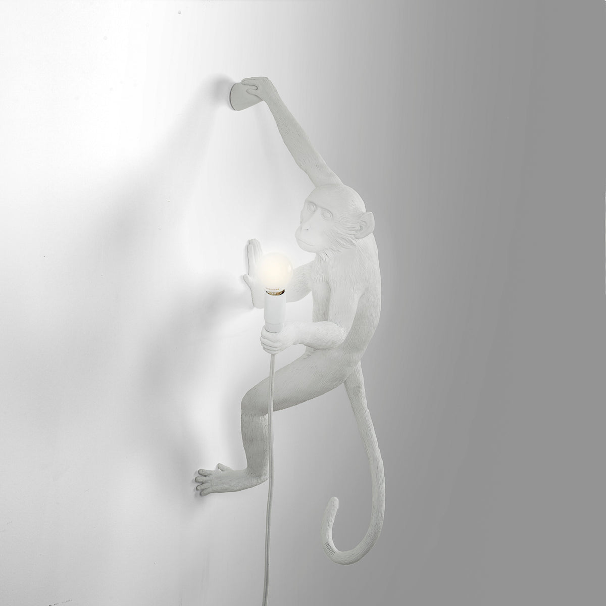 Seletti White Monkey Lamp, right-hand hanging version, view 2