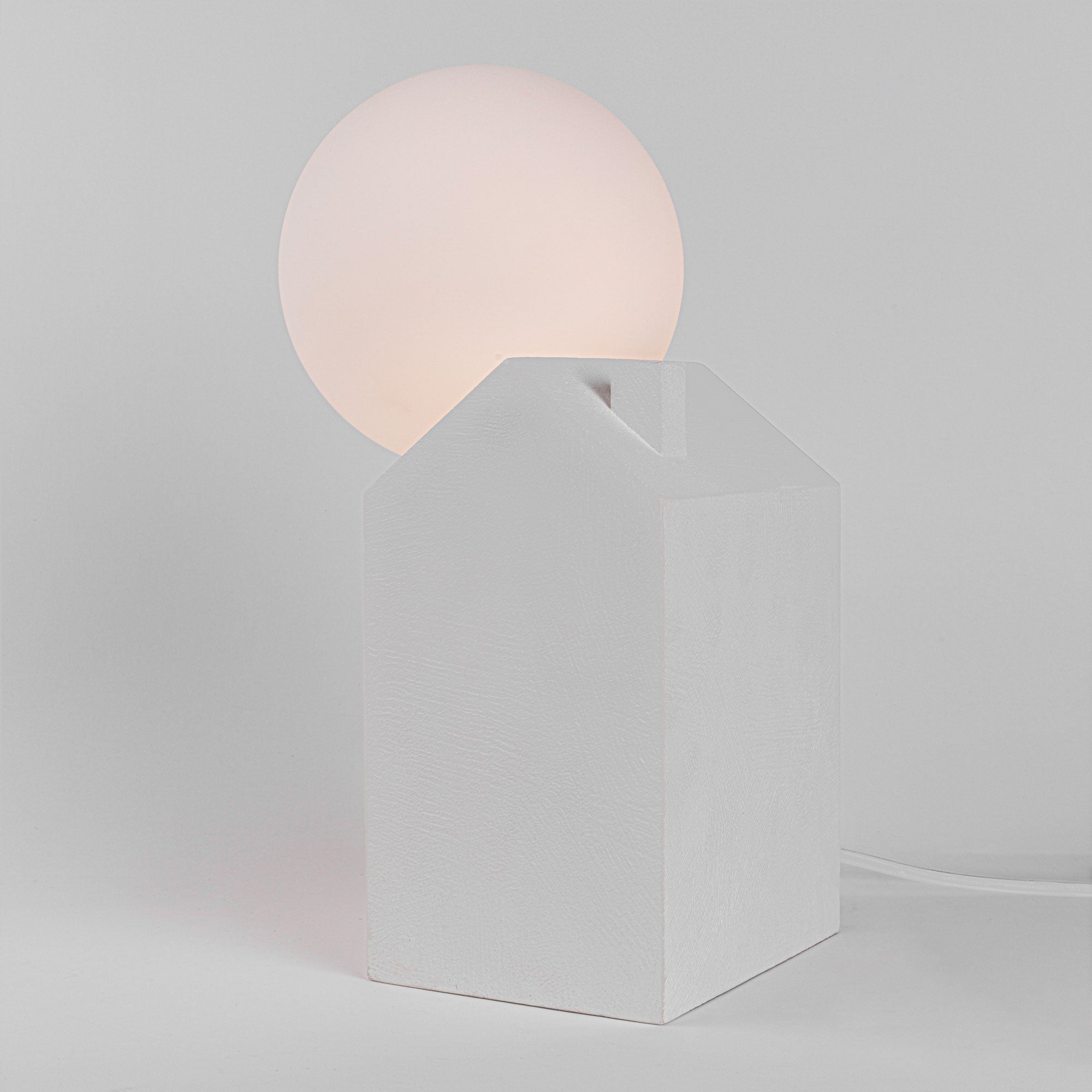 Seletti Dreamlike Table Lamp - Rising Sun Behind a House | Dimmable Concrete & Glass Lamp