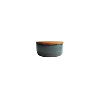 RAW Northern Green Small Bowl with Teak Wood Lid & Spoon by Aida – Stoneware Storage for Stylish Everyday Serving