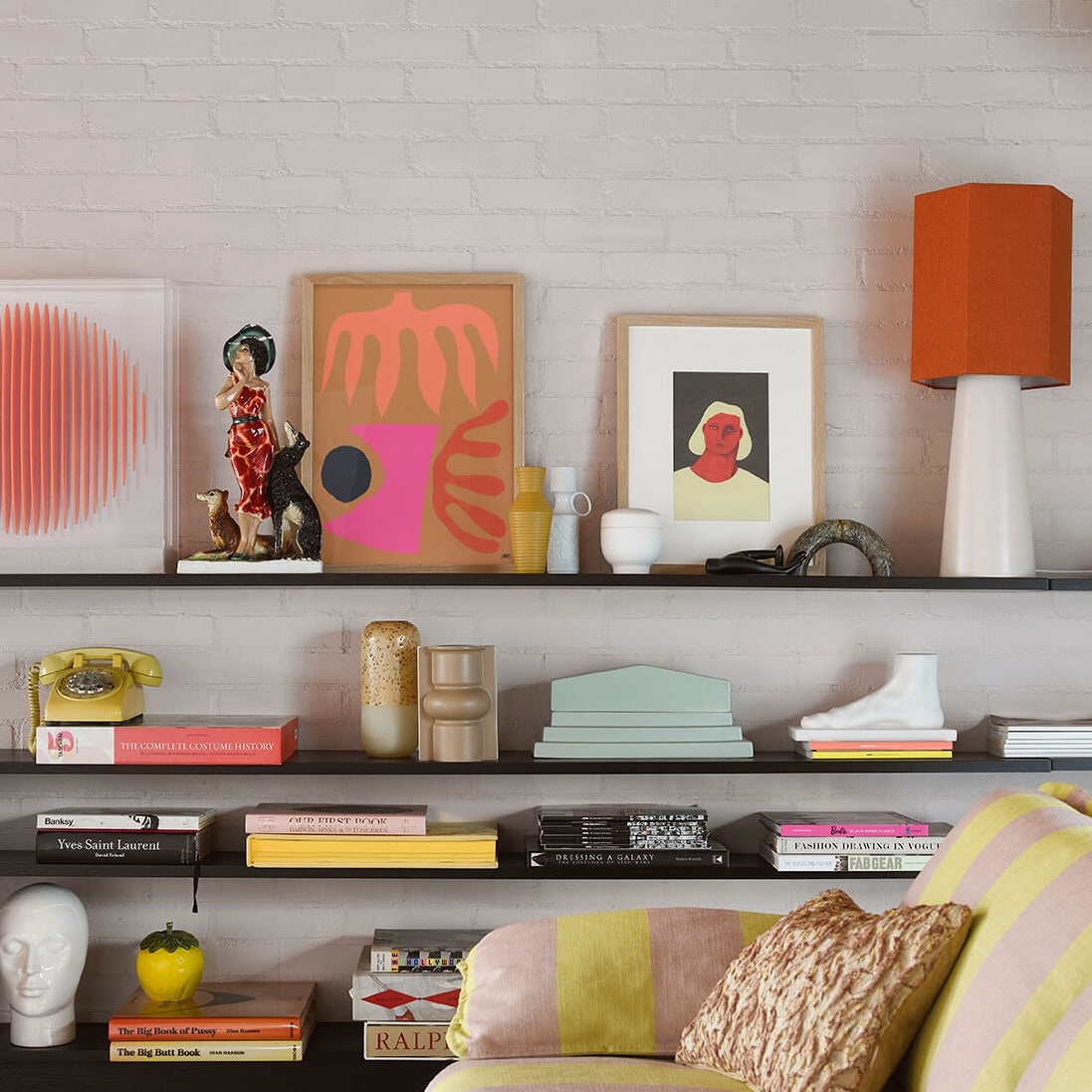 HKLIVING matt skin cone lamp base styled with lampshade for a calm cosy room