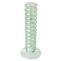 GLASS CANDLE HOLDER L, MINT GREEN