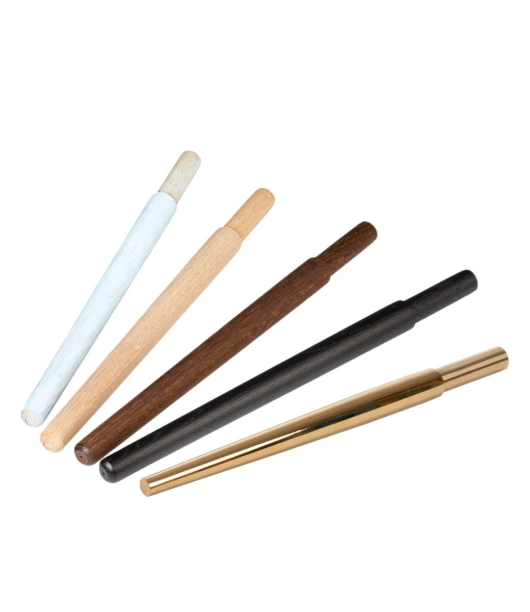 Le Feu Dome Legs shown in every finish: White, Soap Treated Oak, Smoked Oak, Black and Rose Gold