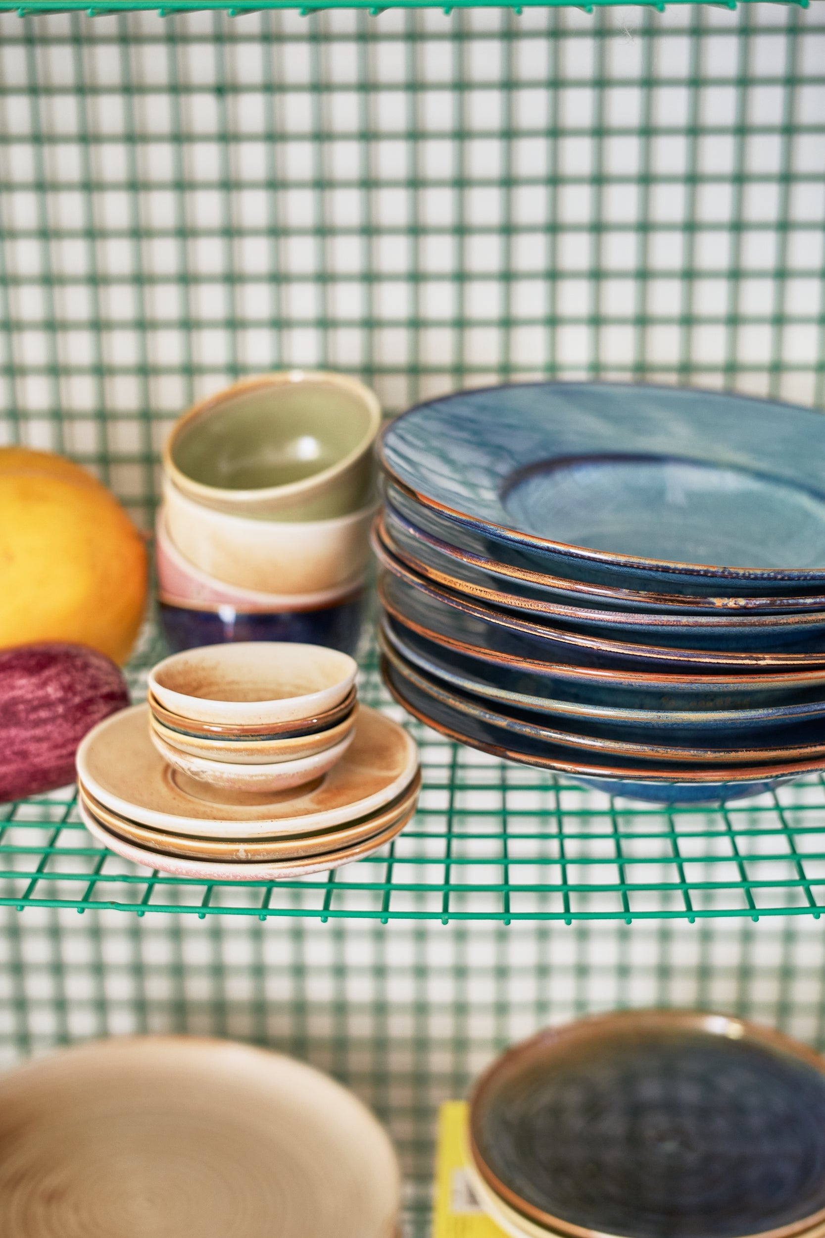 HKLIVING Chef Ceramics Pasta Plate - Rustic Blue Porcelain