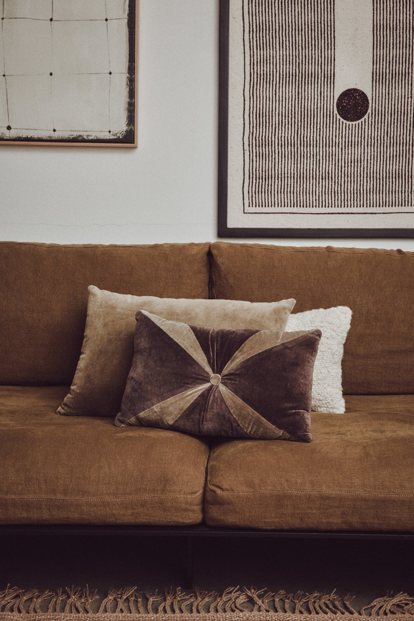 Velvet Brown Cushion by HKLIVING - 50x30cm Luxe Cotton Accent