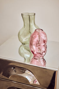 Gleam Glass Small Vase – Rose Pink by HKLIVING (Organic Shape, Hand-Finished)