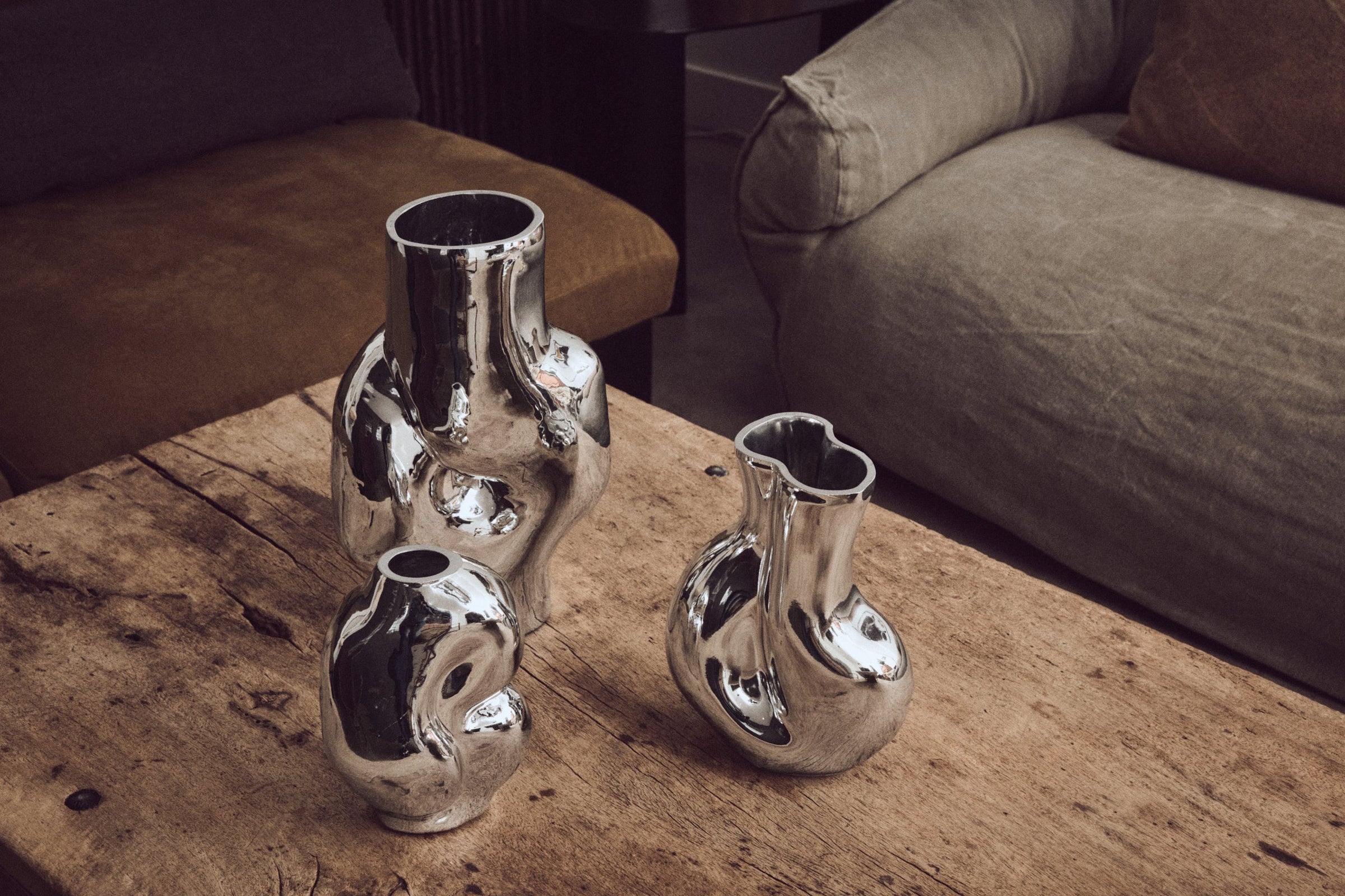Gleam Glass Vase – Chrome – Modern Reflective Vase by HKLIVING