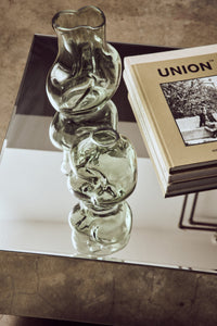 Gleam Glass Small Vase – Olive Green by HKLIVING (Organic Shape, Hand-Finished)
