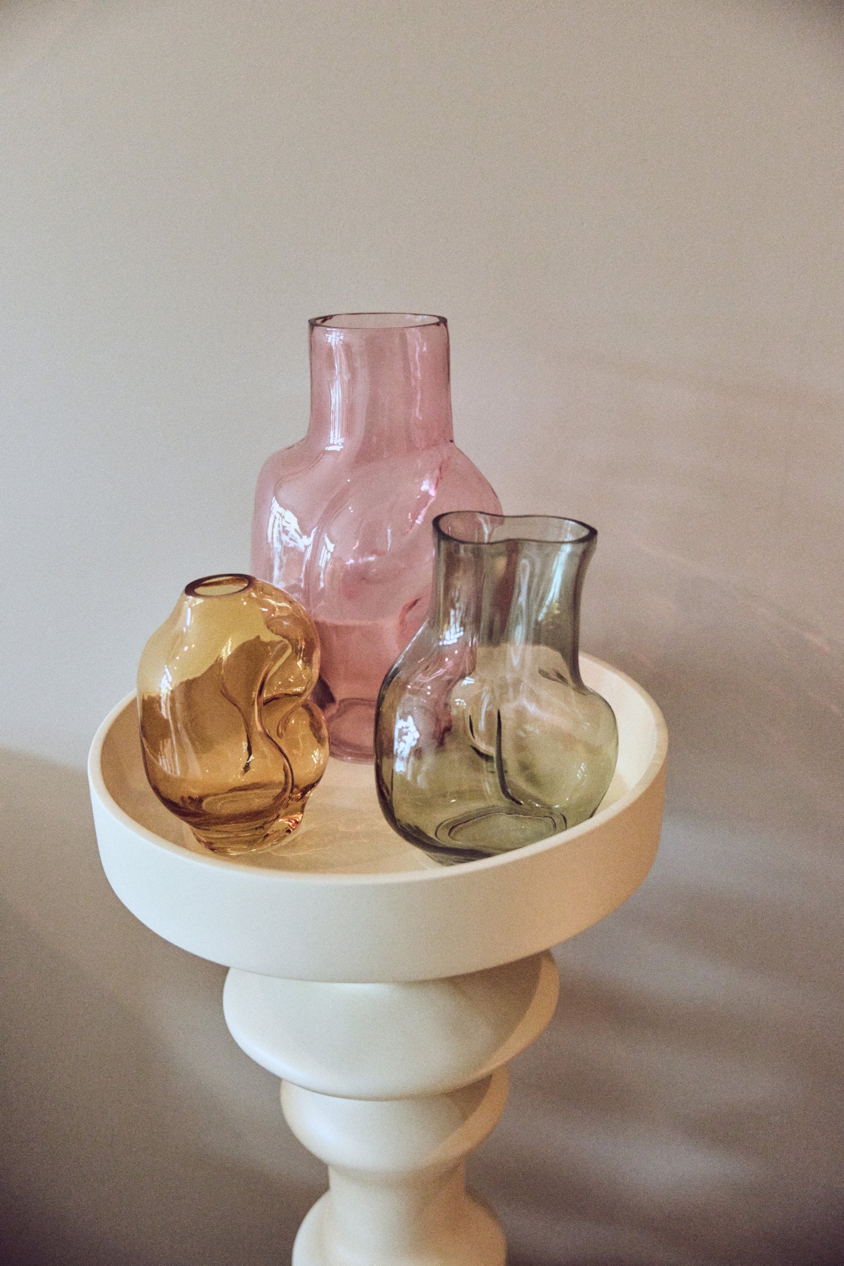Gleam Glass Small Vase – Amber – Organic Modern Glass Vase by HKLIVING