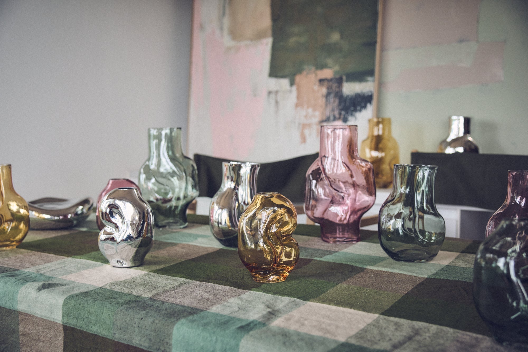 Gleam Glass Small Vase – Chrome – Modern Reflective Glass Vase by HKLIVING