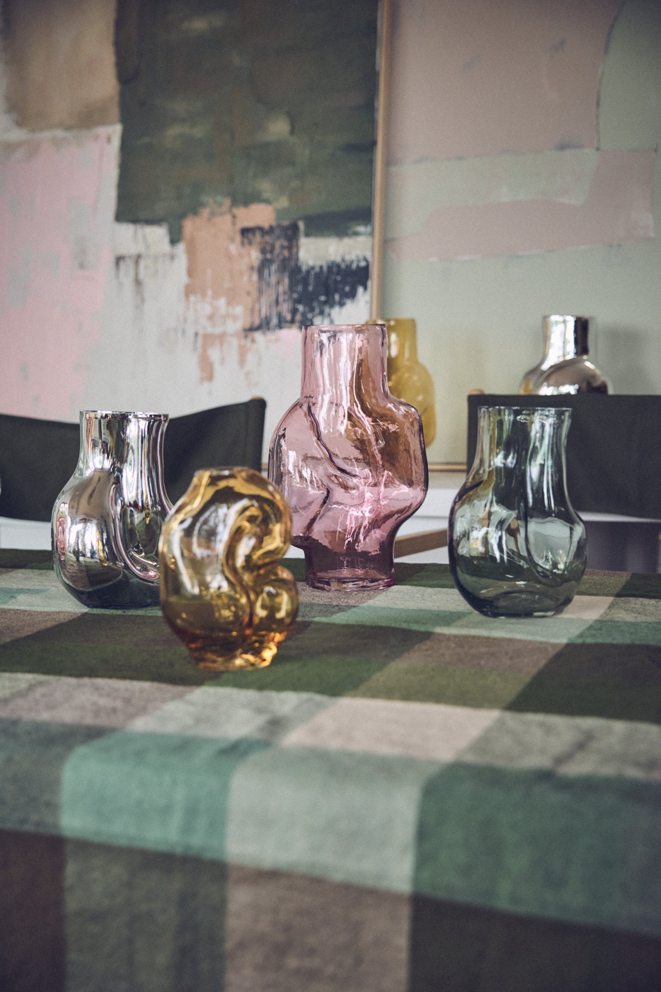 Gleam Glass High Vase – Rose – Tall Blush Pink Glass Vase form HKLIVING