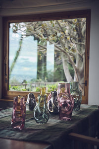 Gleam Glass High Vase – Olive – Tall Organic Glass Vase from HKLIVING
