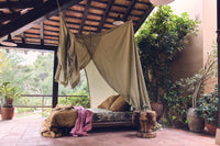 HKLIVING Bed Canopy - Morning Dew Green Cotton Draped Canopy (210x190x290cm)