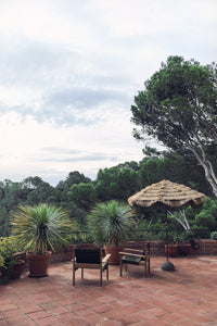 Serengeti Umbrella - Natural Raffia Outdoor Parasol by HKLIVING