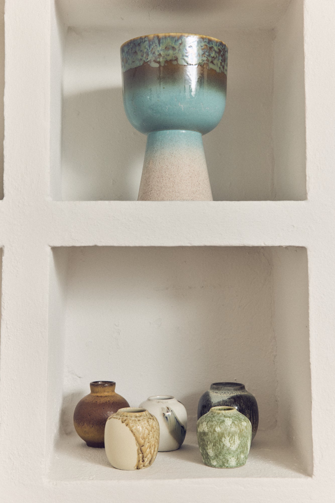 70s Ceramics Small Vases Set – Pursuit by HKLIVING (Set of 5, Retro Stoneware)