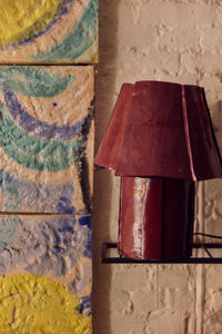 Cotton maché table lamp by HKLIVING, lifestyle shot