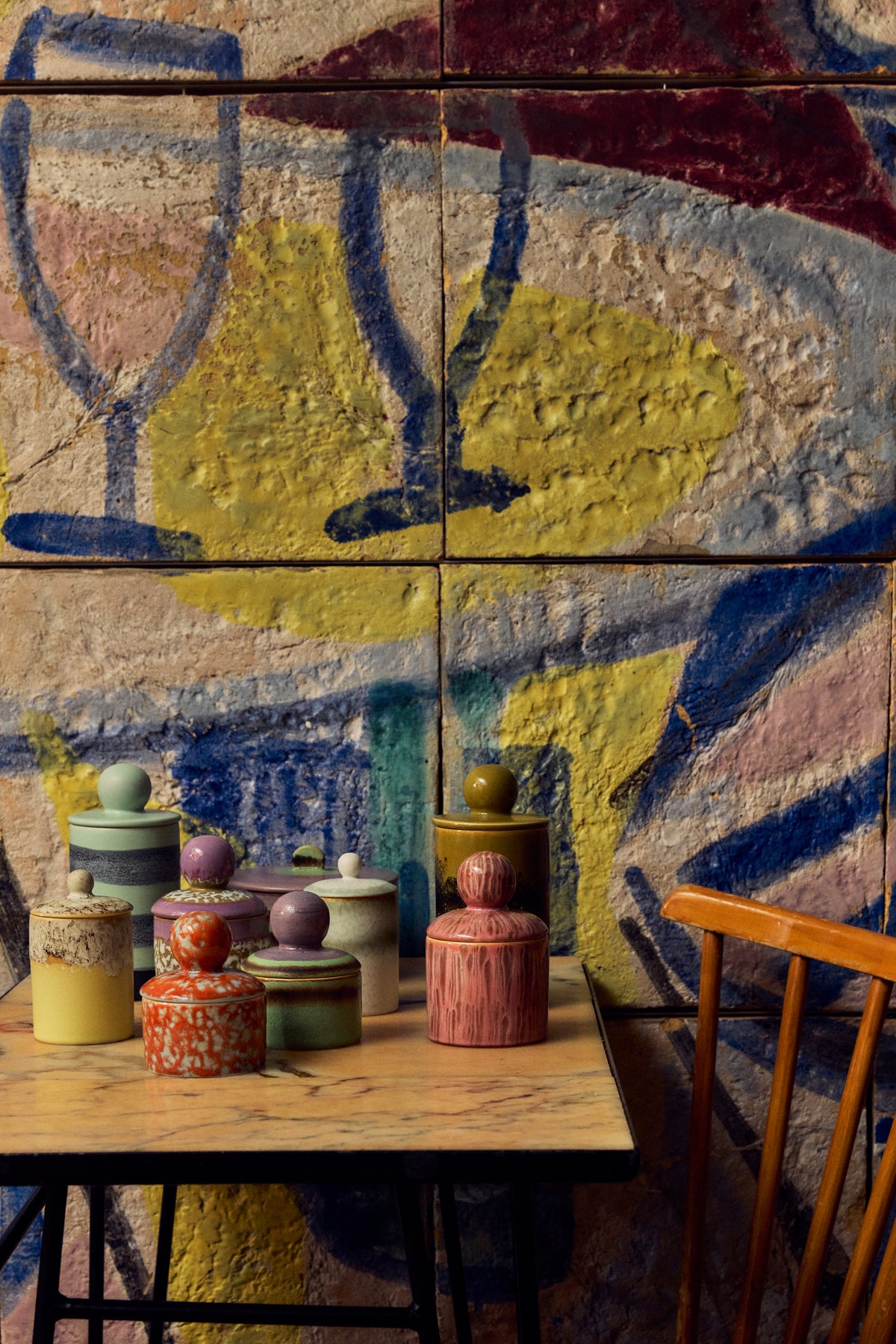 HKLIVING 70s ceramics collection shoot featuring the Jello storage jar