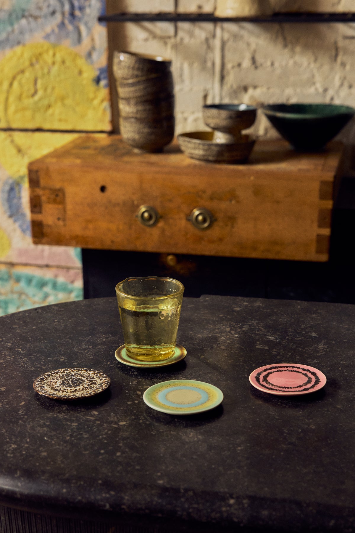 Honey farmhouse water glasses styled on a table