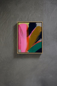 Close up of HKLIVING Bright Lights framed artwork showing abstract paint strokes